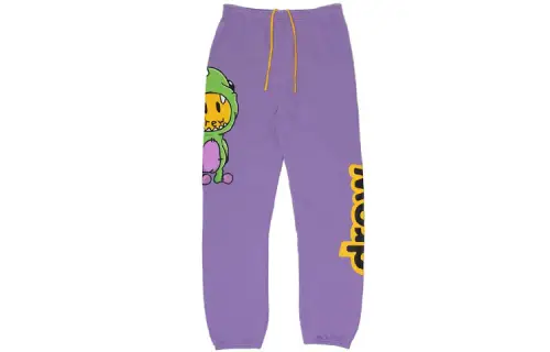 Drew House Smiley Face Collection Dinosaur Collection Knitted Sweatpants Unisex Lavender