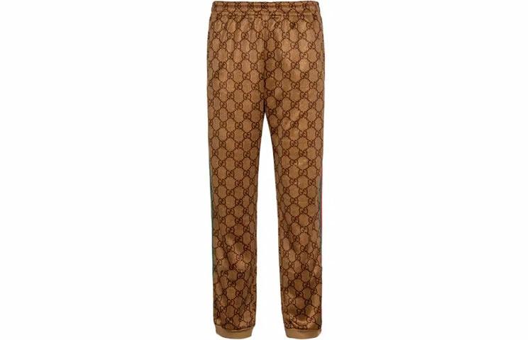 Мужские штаны Gucci FW18 GG (коричневые) — фото 1