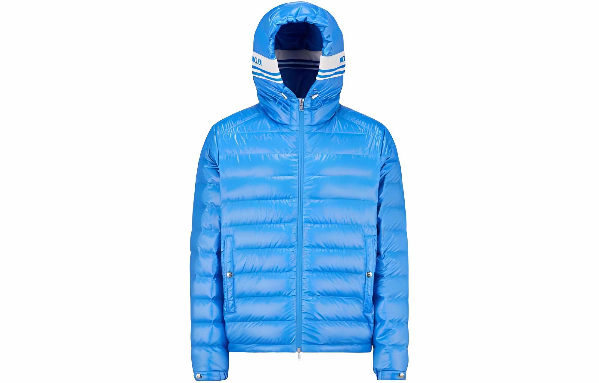 Мужская куртка Moncler однотонная (синяя)