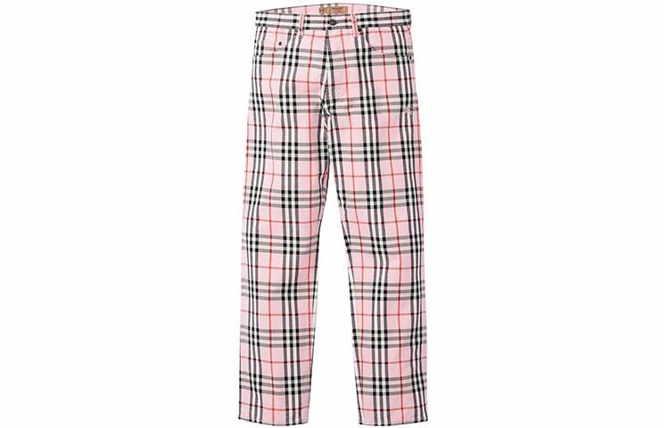 Джинсы Supreme × burberry (синие в клетку)