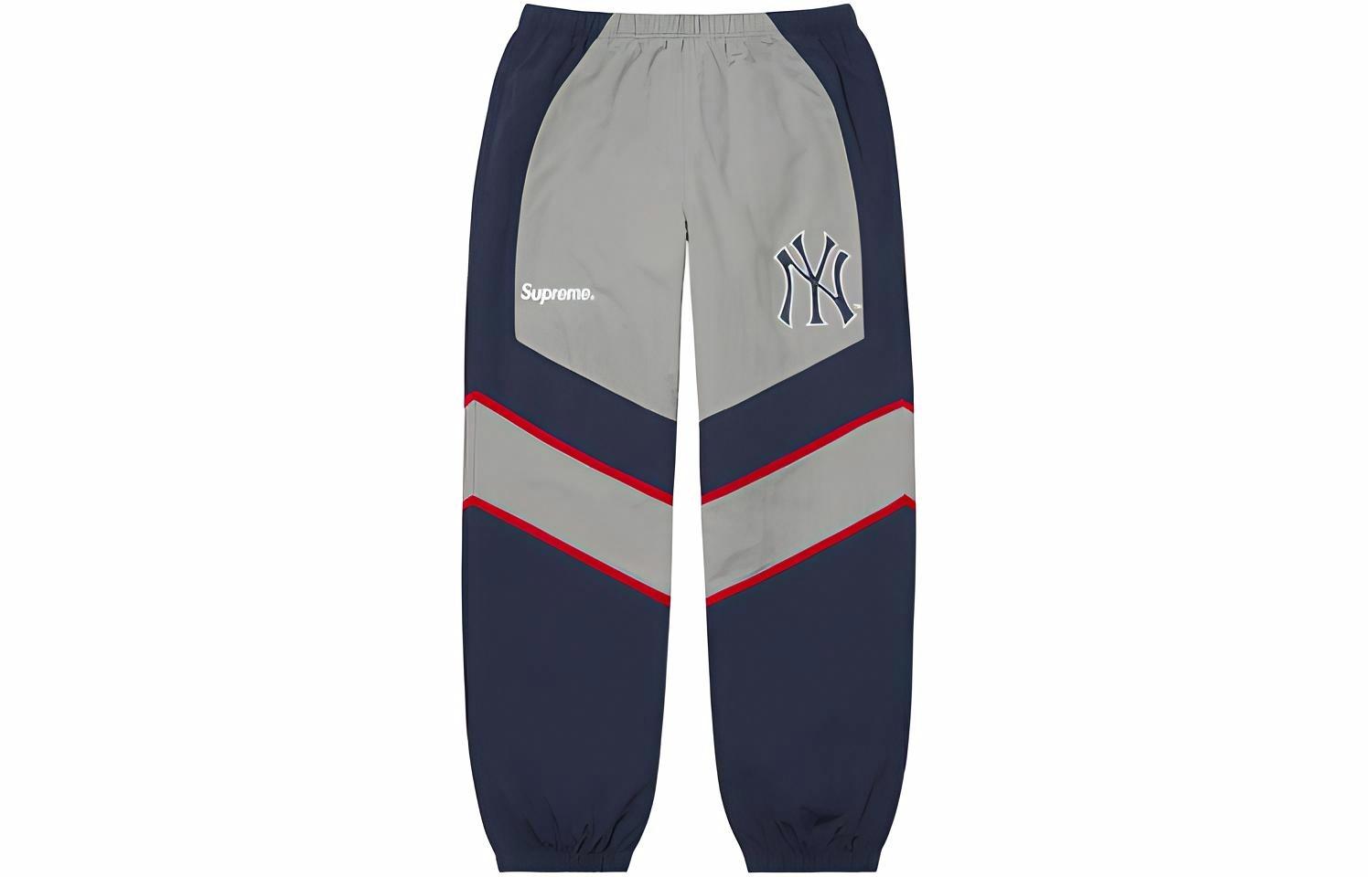 Штаны Supreme x New York Yankees (сине-белые)