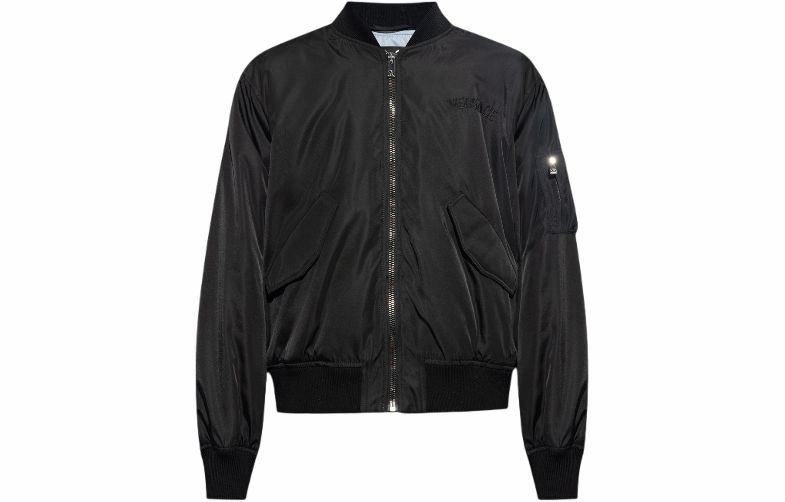 Мужская куртка Versace Back Logo Bomber (черная)