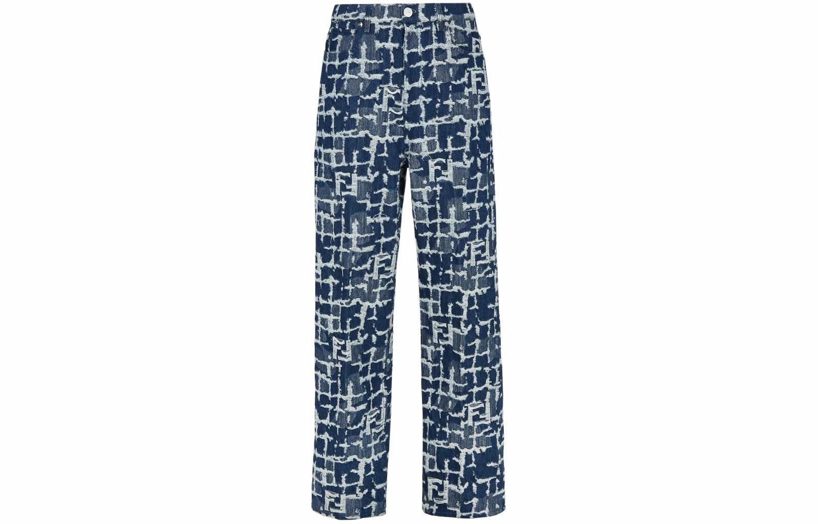 Мужские штаны Fendi Monogram Denim (синие)