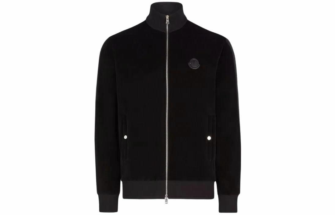 Мужская куртка Moncler Moncler Corduroy Jacket With Zipper Hoodie (черная)