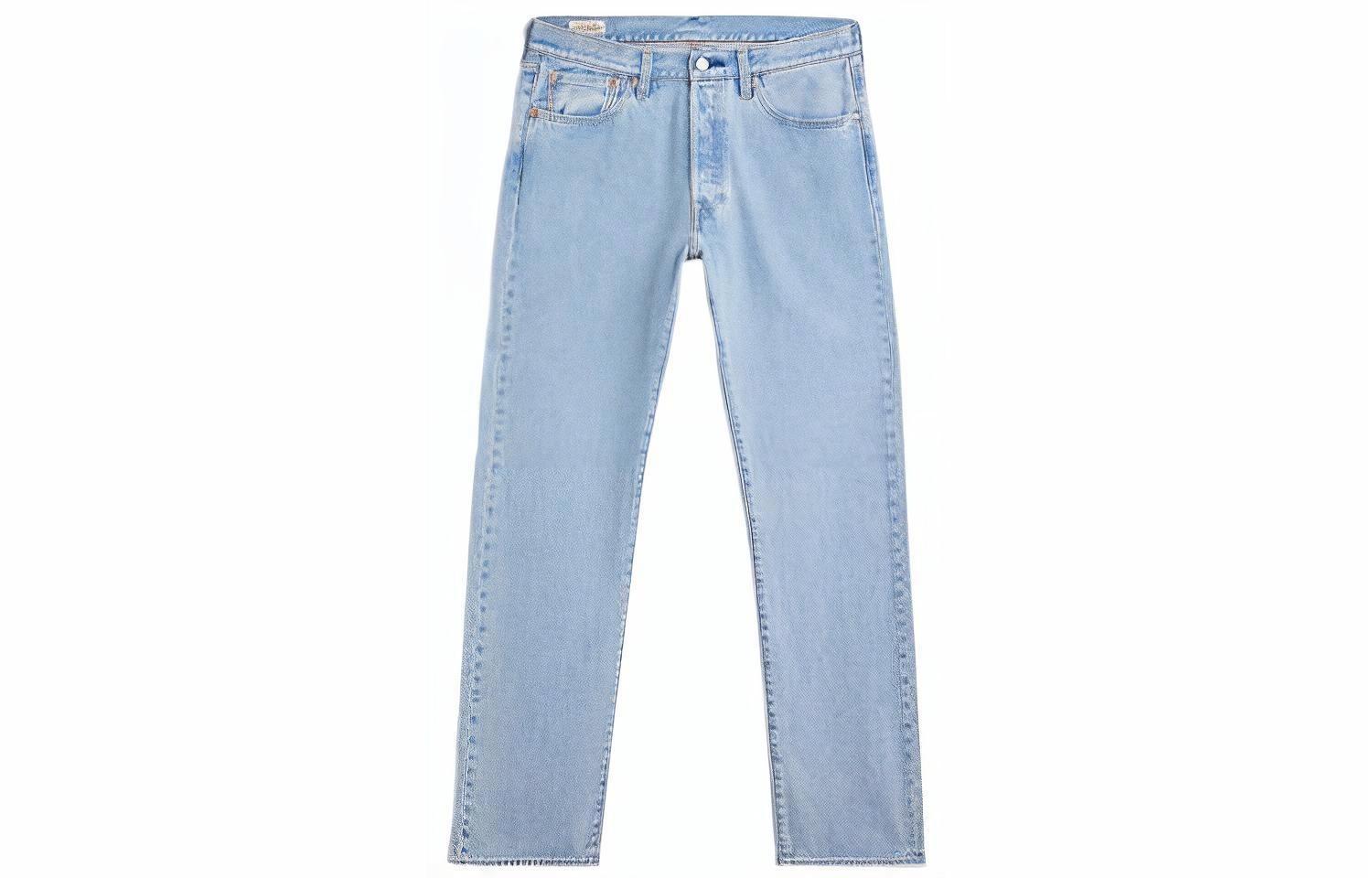 Мужские джинсы Levis 501 прямые хлопковые (водно-голубые)