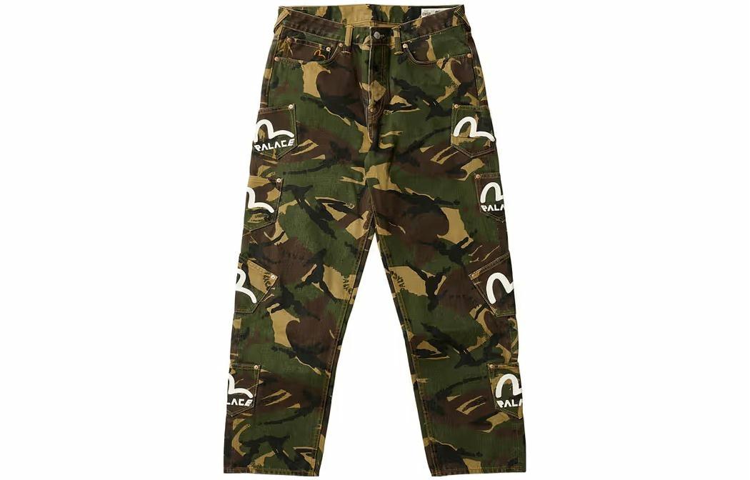 Штаны PALACE x EVISU (зеленый камуфляж)
