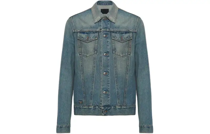PRADA Triangle logo Denim Blouson Jacket