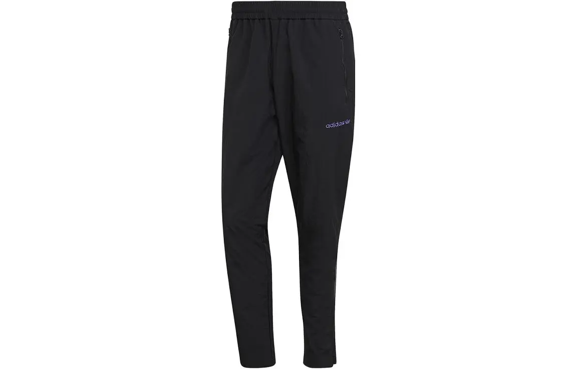Adidas Originals Knitted Sweatpants Men's Black Moderate Straight Fit Pants