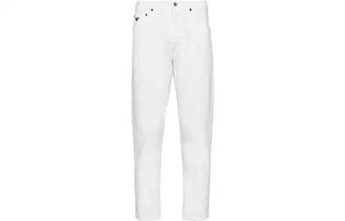 PRADA Jeans Men's White Moderate Straight Fit Pants