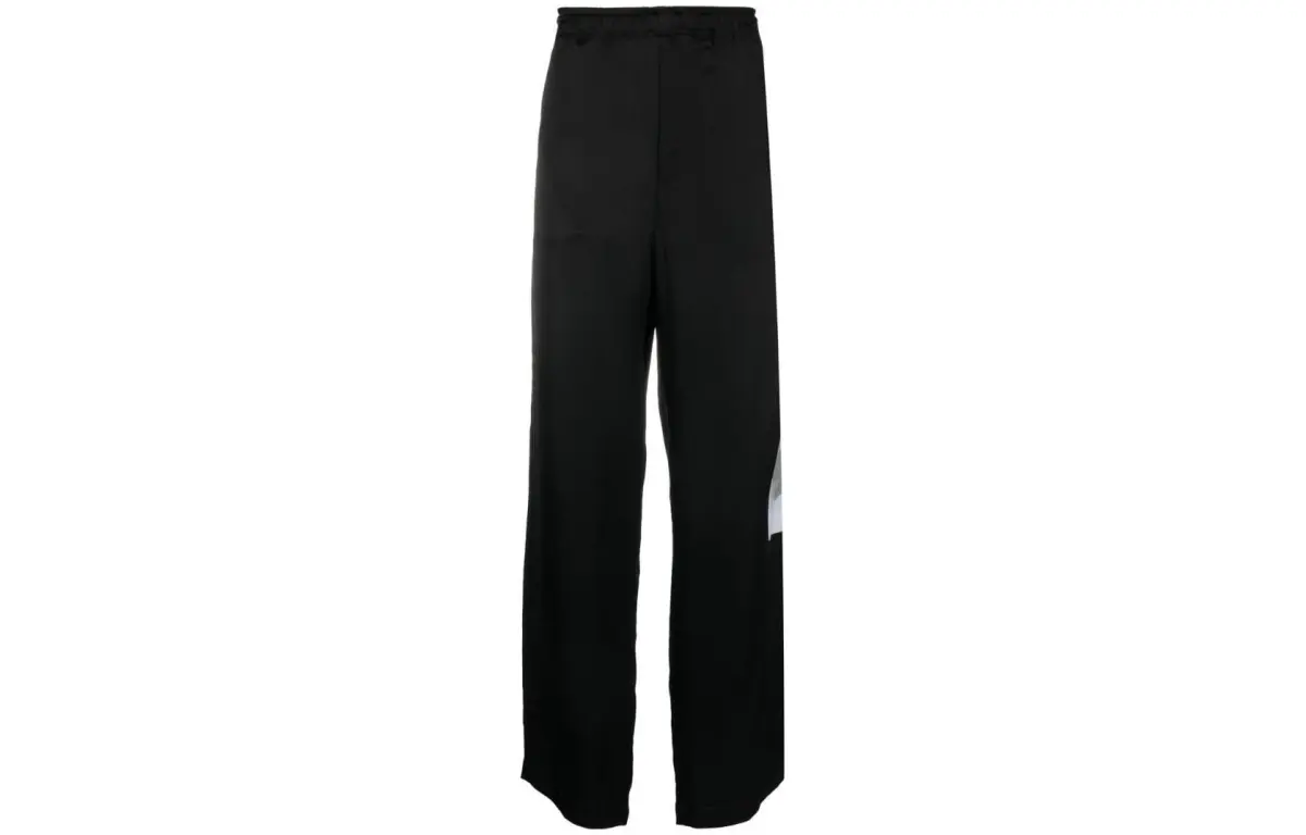 DIESEL Casual Pants Unisex Black Moderate Wide Leg Pants