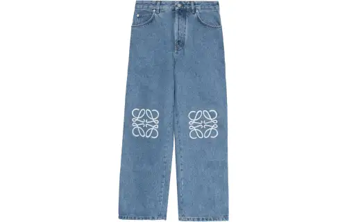 LOEWE Jeans Men's Blue Moderate Wide Leg Pants