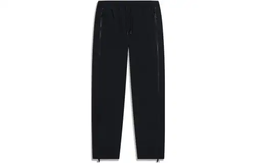Li Ning Sports Fashion Collection Knitted Sweatpants Men's Black Moderate Straight Fit Pants