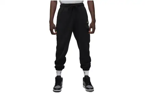 Jordan Knitted Sweatpants Men's Black Moderate Cuffed Pants