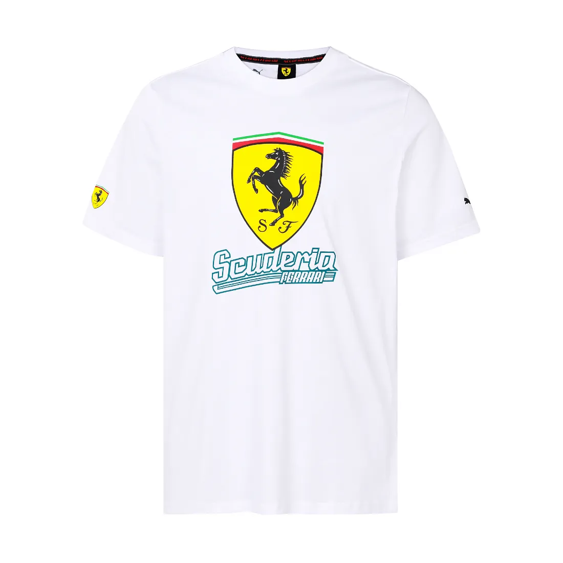 PUMA T-Shirts Men's White Crew Neck Thin Straight Fit
