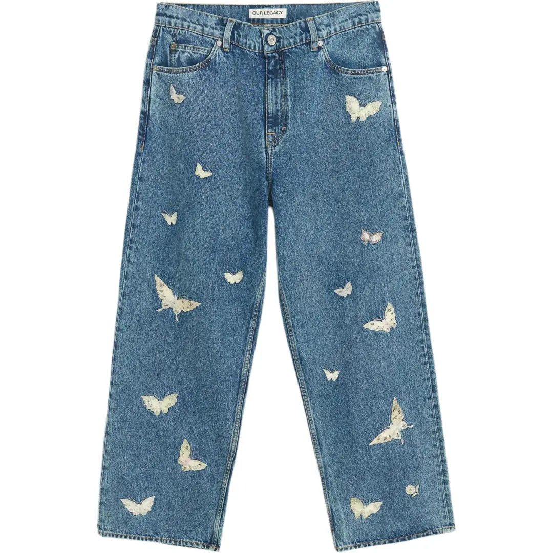 OUR LEGACY Butterfly embroidered Jeans