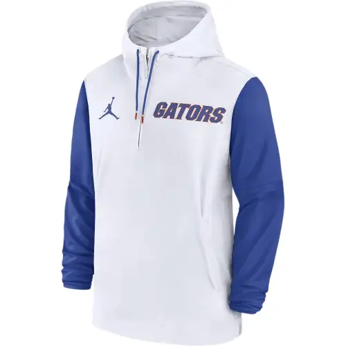 JORDAN Florida Gators Sideline Pre Game Player Men's JORDAN College 1/2 Zip Hooded Jacket