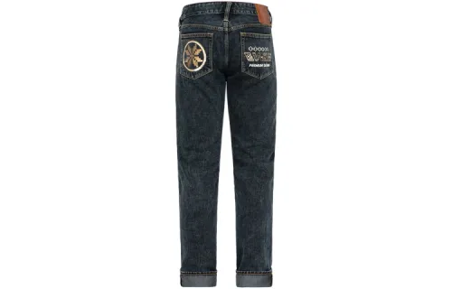 EVISU Jeans Men's Black Moderate Pencil Pants