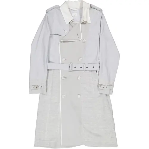 Burberry Trench Coat Men's Gray White