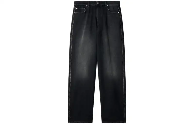 OFF WHITE Jeans Men's Black Moderate Straight Fit Pants