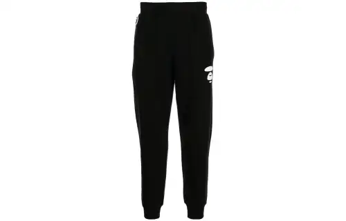 A BATHING APE Knitted Sweatpants Men's Black Moderate Slim Fit Pants