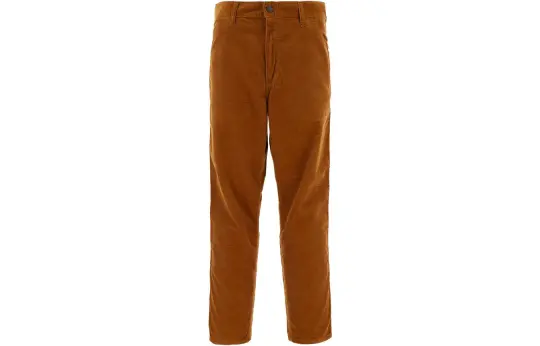 Carhartt WIP Casual Pants Men's Brown Moderate Straight Fit Pants