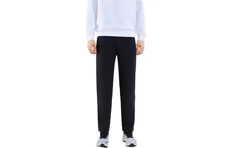 ANTA Knitted Sweatpants Men's Black Moderate Straight Fit Pants