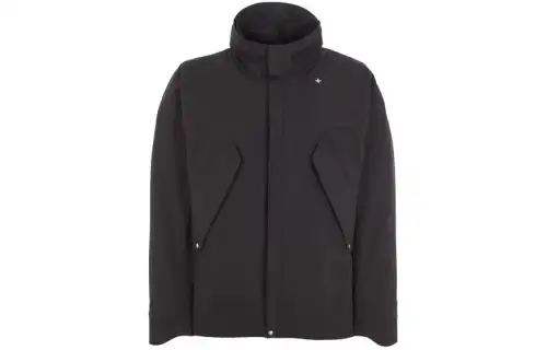 STONE ISLAND Logo Embroidered Hooded Rain Jacket
