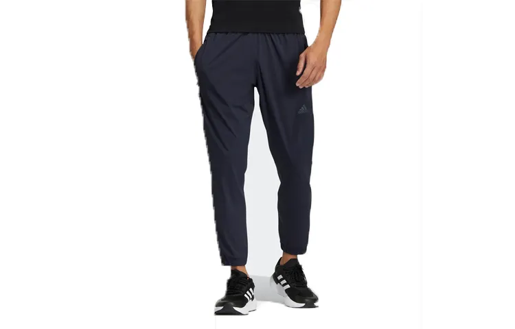 Adidas Knitted Sweatpants Men's Ink Blue Moderate Cuffed Pants
