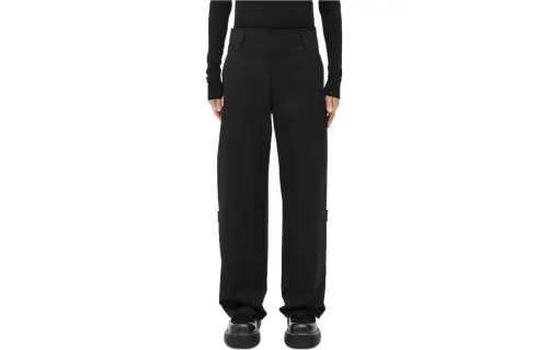 Bottega Veneta Casual Pants Men's Black Moderate Wide Leg Pants
