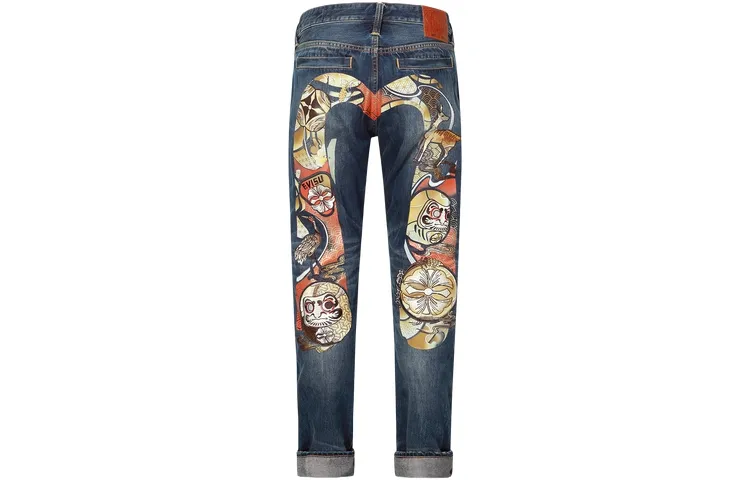 EVISU Jeans Men's Denim Blue Moderate Straight Fit Pants