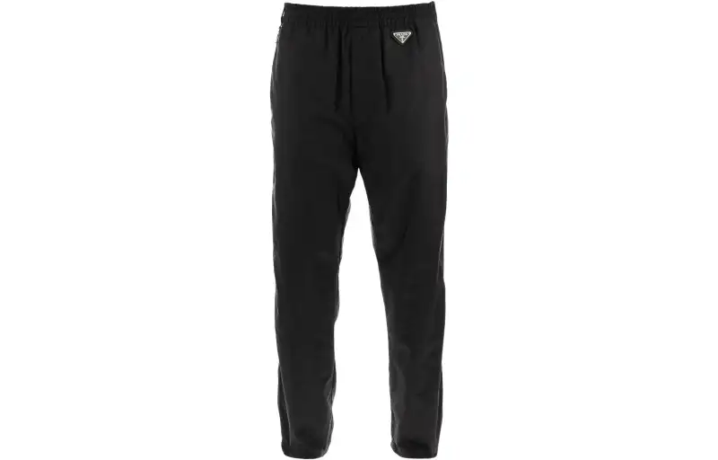 PRADA Casual Pants Men's Black Moderate Straight Fit Pants
