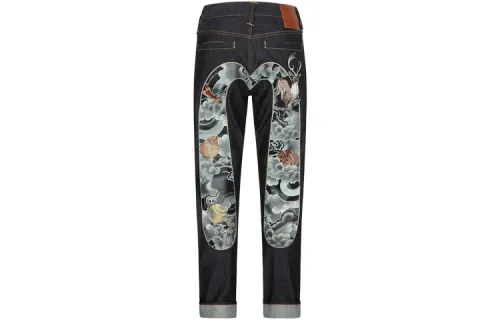 EVISU Jeans Men's Denim Blue Moderate Straight Fit Pants