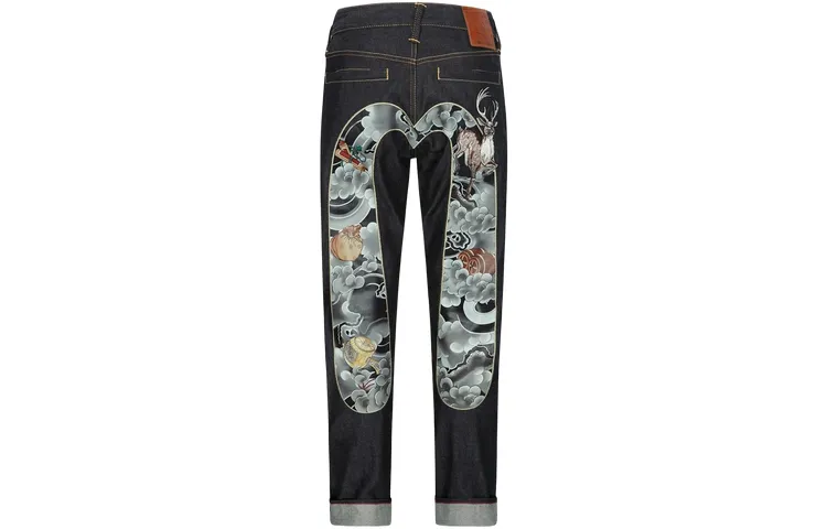 EVISU Jeans Men's Denim Blue Moderate Straight Fit Pants