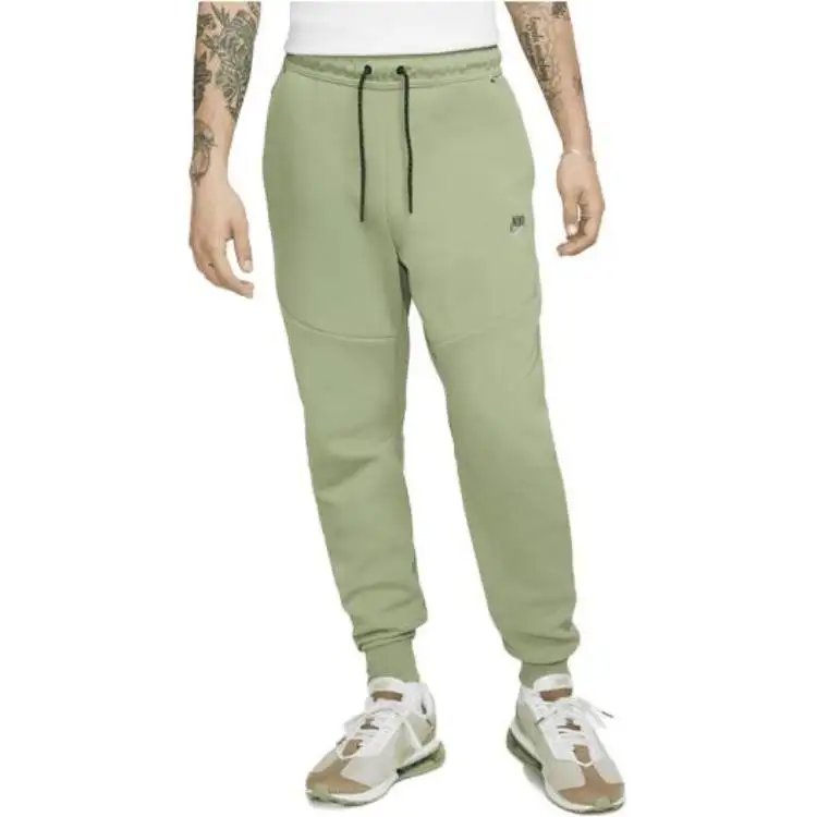 Nike Knitted Sweatpants Men's Oil Green Moderate Cuffed Pants