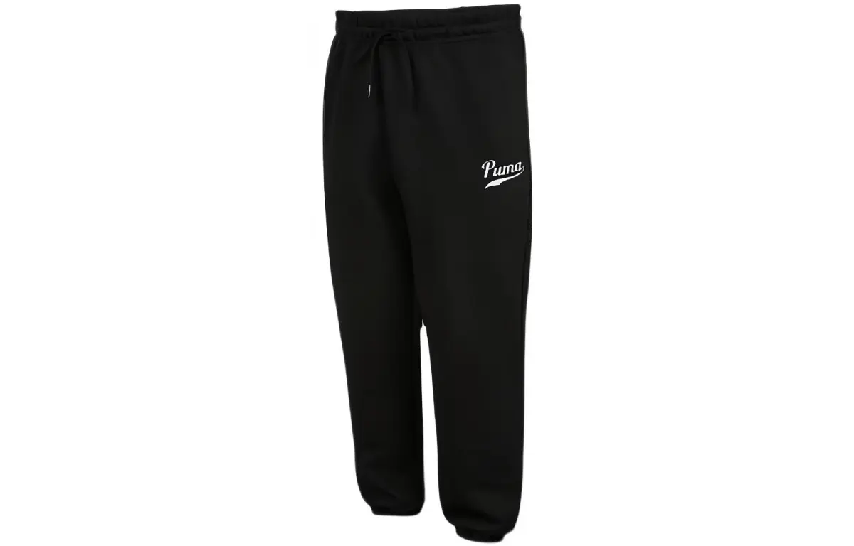 PUMA Sports Life Collection Knitted Sweatpants Men's Black Moderate Cuffed Pants