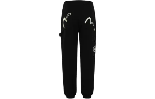 EVISU Knitted Sweatpants Men's Moderate Cuffed Pants