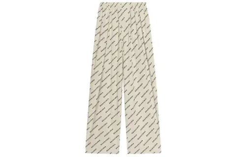 Balenciaga Casual Pants Men's Beige Moderate Wide Leg Pants