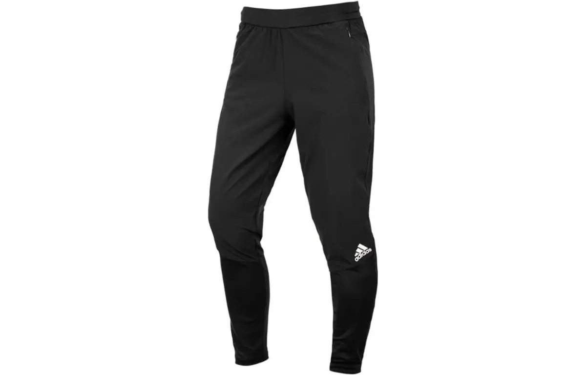 Adidas Knitted Sweatpants Men's Black Moderate Cuffed Pants