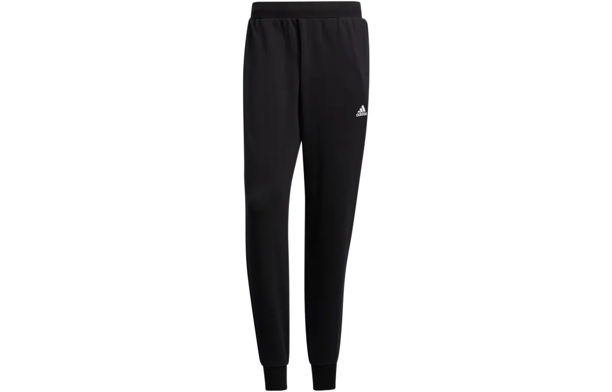 Adidas Knitted Sweatpants Men's Black Moderate Skinny Pants