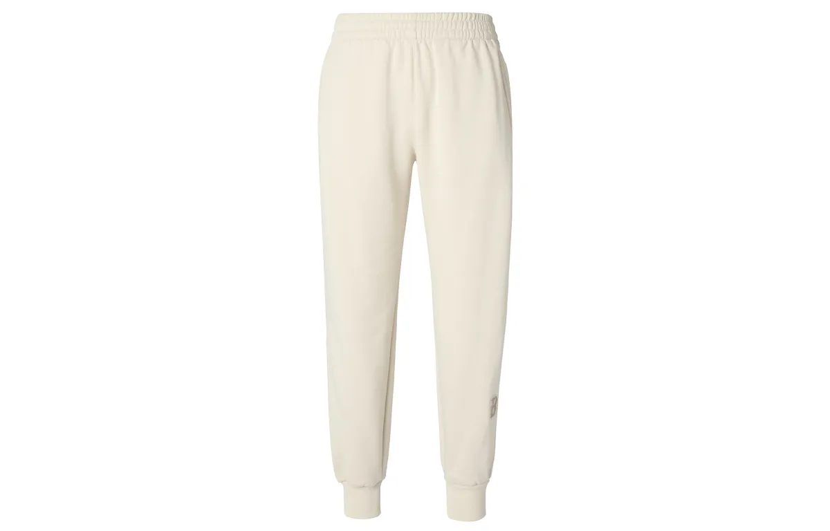 MLB Knitted Sweatpants Unisex Ecru Moderate Cuffed Pants