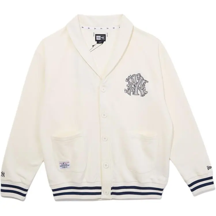 New Era Jackets Unisex Ivory White Suit Collar Moderate