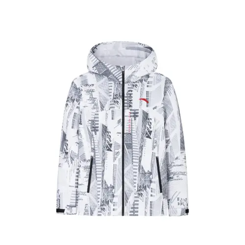 Anta Variety Training Collection Trench Coat Men's Pure White/All Over Print