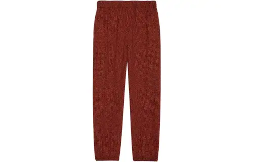 GUCCI Chinese New Year Knitted Sweatpants Men's Orange Moderate Cuffed Pants
