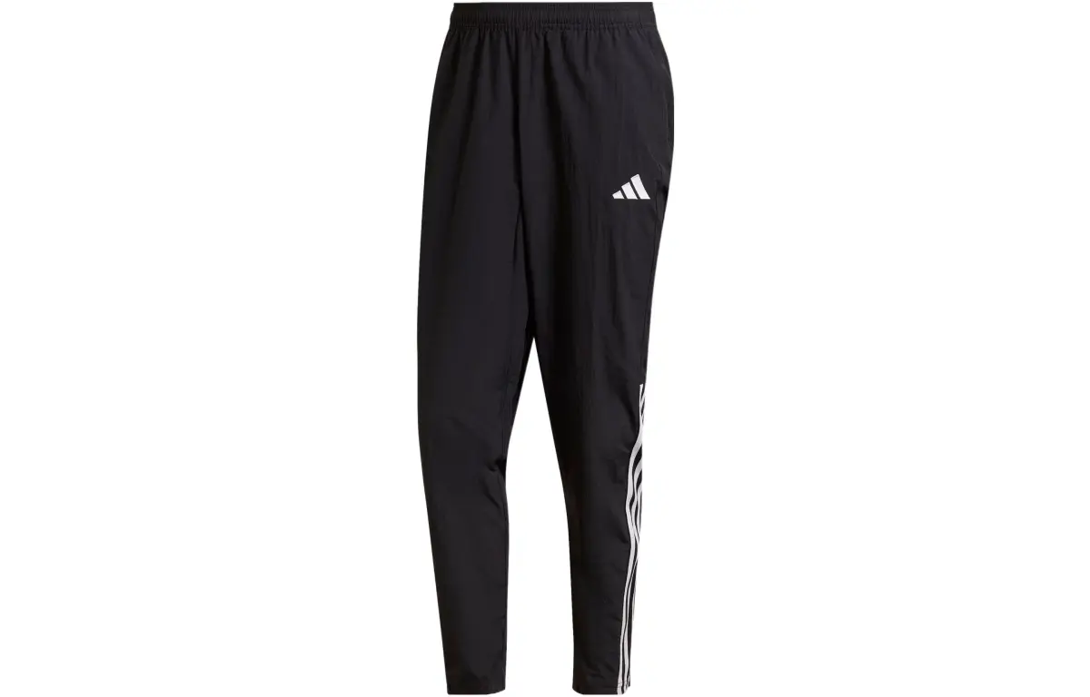 Adidas Knitted Sweatpants Men's Black Moderate Straight Fit Pants