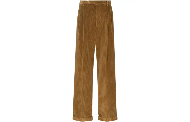 GUCCI Casual Pants Men's Brown Moderate Straight Fit Pants