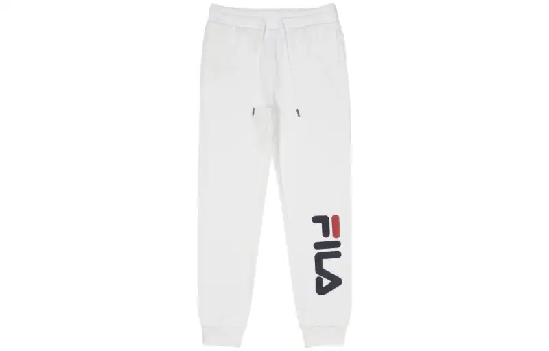 FILA Running Pants Unisex White Moderate Cuffed Pants