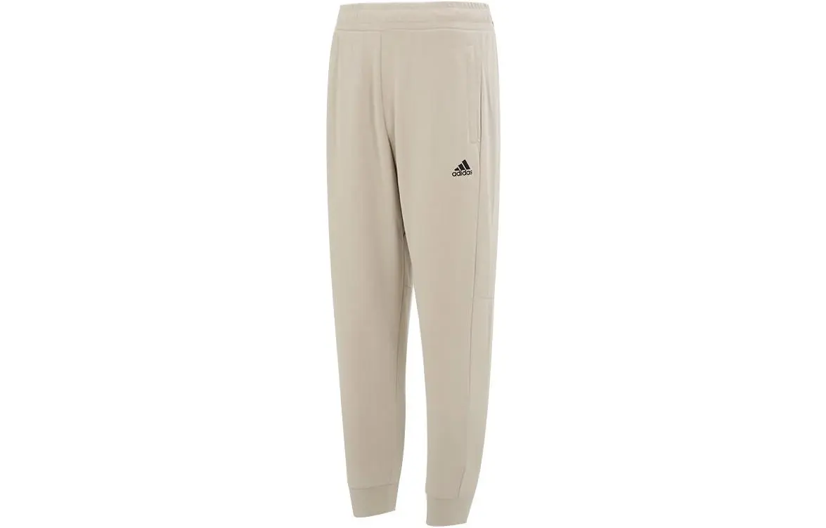 Adidas Knitted Sweatpants Men's Light Khaki Moderate Cuffed Pants