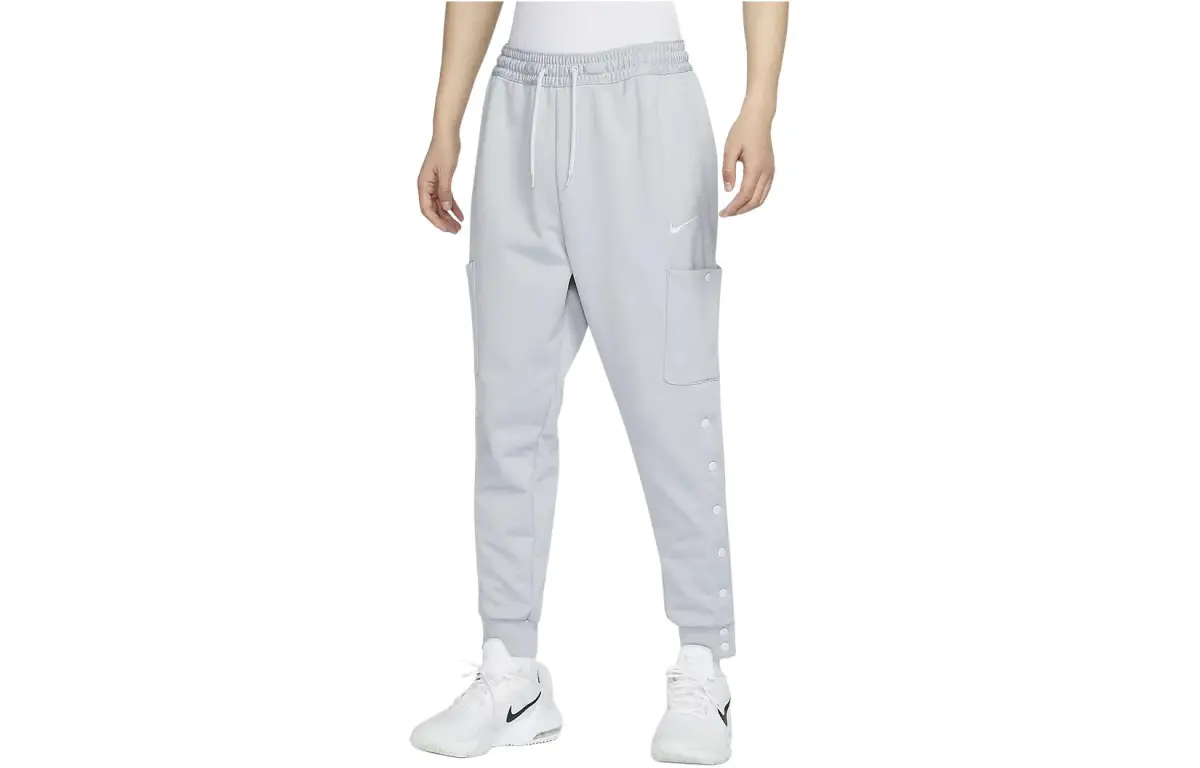 Nike Therma FIT Solid Color Fleece Lined Casual Elastic Cuff Knitted Sweatpants Men's Wolf Gray