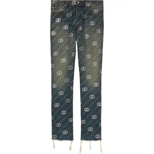 GUCCI Interlocking G Frayed Edge Jeans