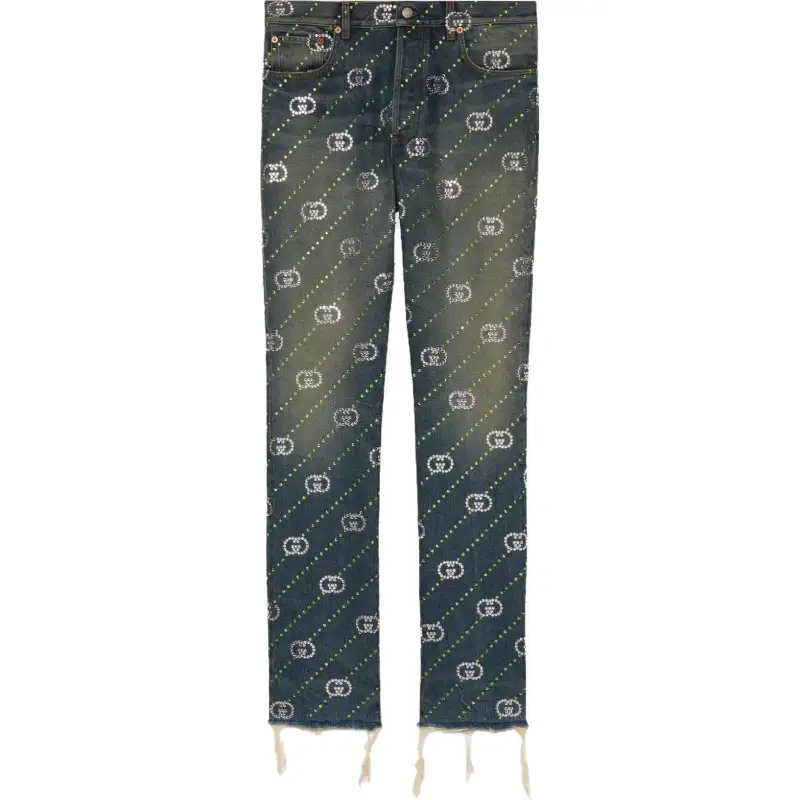 GUCCI Interlocking G Frayed Edge Jeans